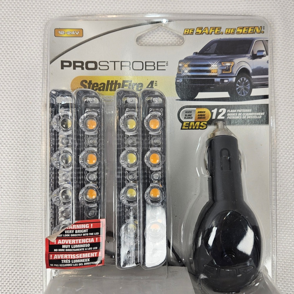 ProStrobe StealthFire 4 Wireless LED Strobe Light Kit White Amber‎ 12-24V 77268